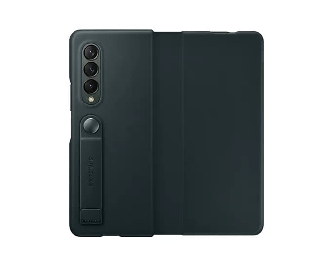 HUSA Smartphone Samsung, pt Galaxy Z Fold3, tip back cover (protectie spate), piele, ultrasubtire, verde, "EF-FF926LGEGWW" — miniatură