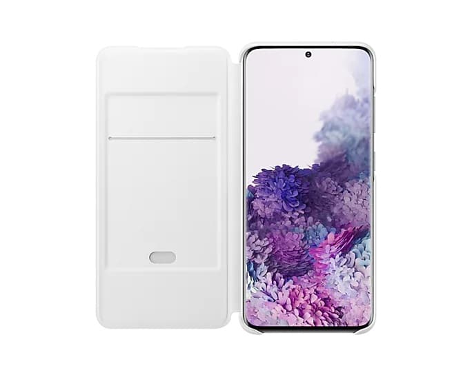 HUSA Smartphone Samsung, pt Galaxy S20, tip smart book cover, policarbonat, Smart LED View, alb, "EF-NG980PWEGEU" — miniatură