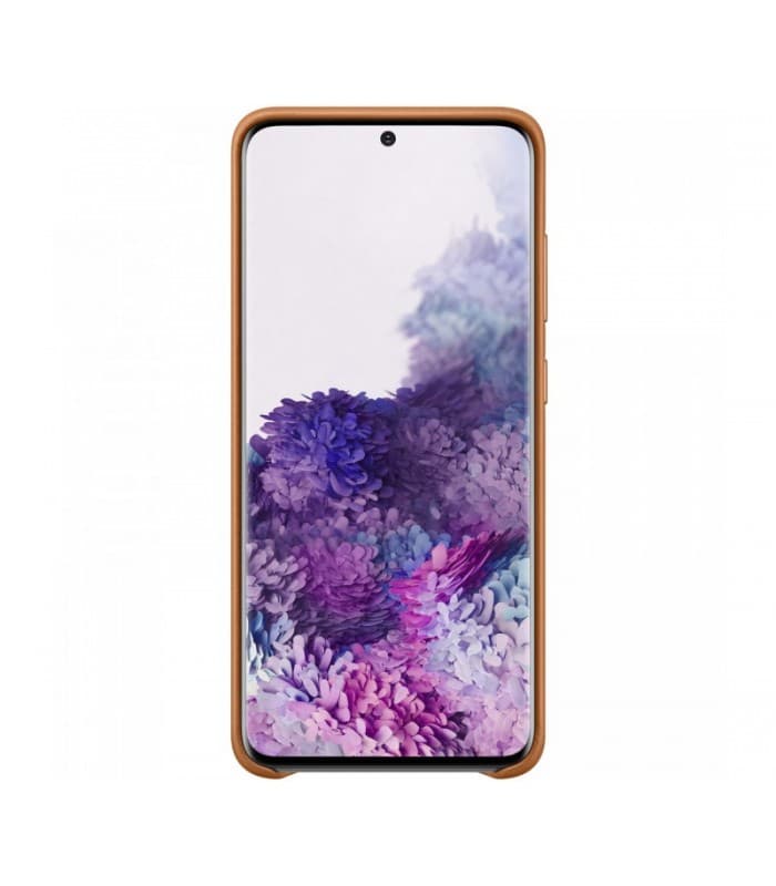 HUSA Smartphone Samsung, pt Galaxy S20, tip back cover (protectie spate), piele, ultrasubtire, maro, "EF-VG980LAEGEU" — miniatură