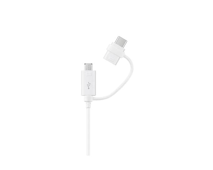CABLU alimentare si date smartphone Samsung, USB 2.0 (T) la Micro-USB (T) | USB Type-C, cauciuc, lungime 1.5 m, alb, "EP-DG930DWEGWW" — miniatură