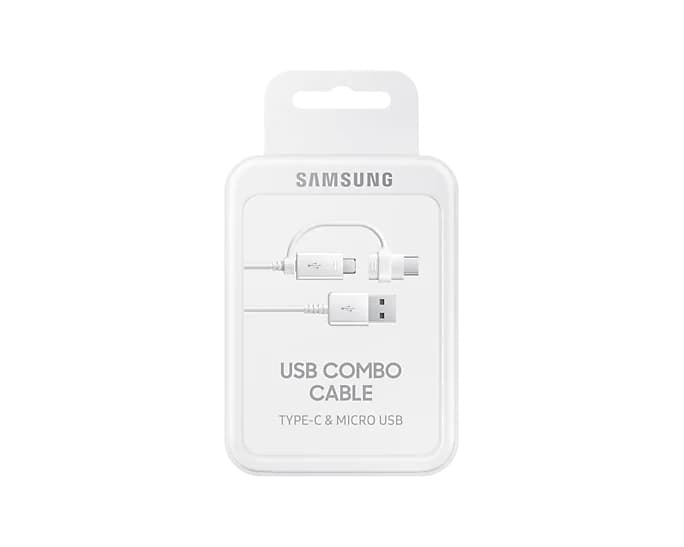 CABLU alimentare si date smartphone Samsung, USB 2.0 (T) la Micro-USB (T) | USB Type-C, cauciuc, lungime 1.5 m, alb, "EP-DG930DWEGWW" — miniatură