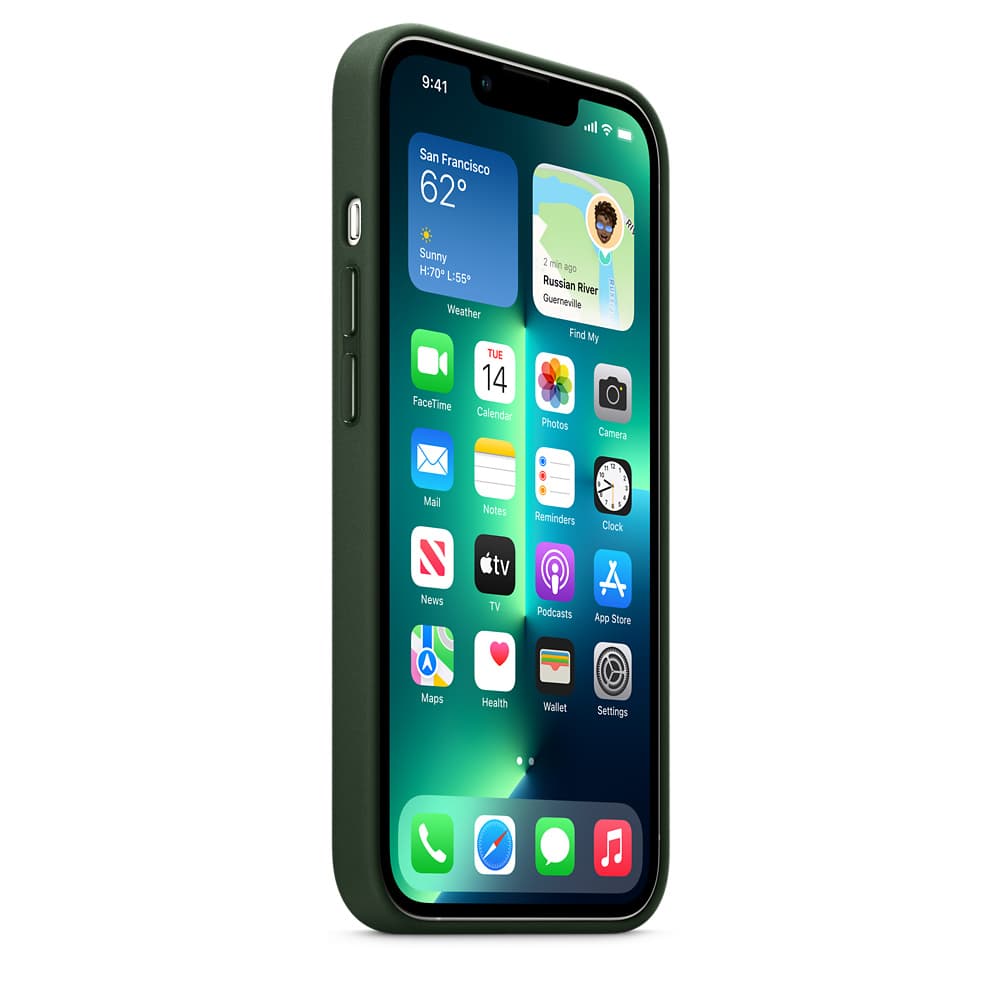 HUSA Smartphone Apple, pt iPhone 13 Pro, tip back cover (protectie spate) cu MagSafe, piele, MagSafe, verde, "mm1g3zm/a" — miniatură