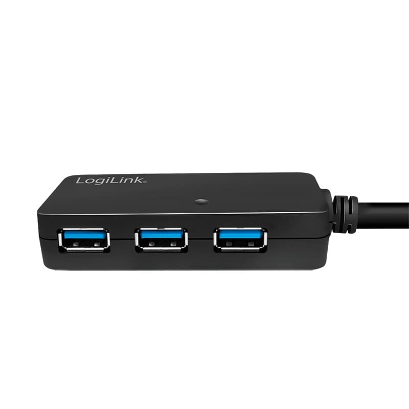 CABLU USB LOGILINK prelungitor, USB 3.0 (T) la 4 x USB 3.0 (M), 10m, activ (permite folosirea unui cablu USB lung), negru, "UA0262" — miniatură