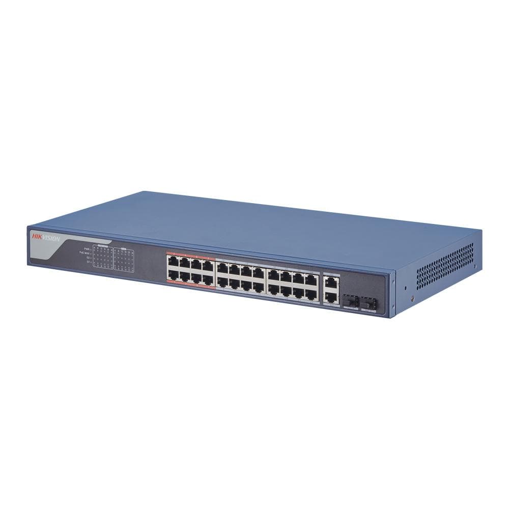 SWITCH. PoE Hikvision, port 10/100 x 24 | Gigabit x 2, managed, carcasa metalica, "DS-3E1326P-EI"