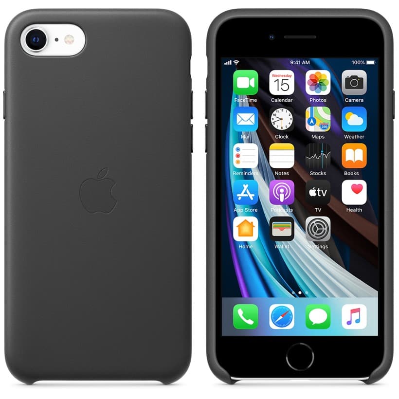 HUSA Smartphone Apple, pt iPhone SE2, tip back cover (protectie spate), piele, ultrasubtire, negru, "mxym2zm/a" — miniatură