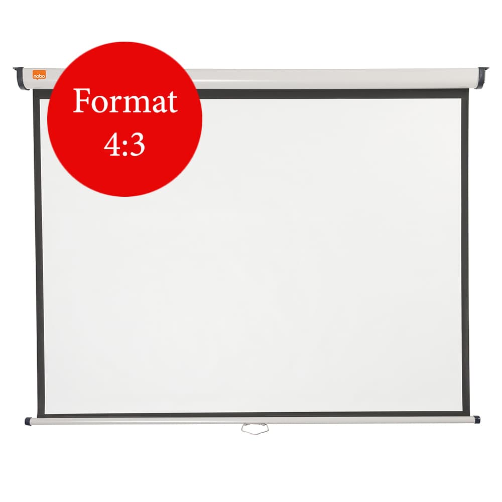 ECRAN proiectie NOBO, manual, format 4 : 3, fixare perete | tavan, 150 x 114 cm, "1902391"