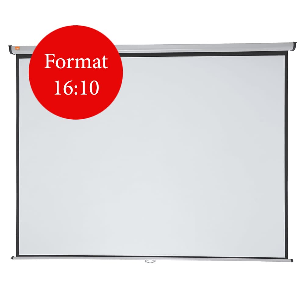 ECRAN proiectie NOBO, manual, format 16 : 10, fixare perete | tavan, 150 x 104 cm, "1902391W"