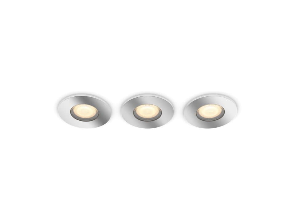 SET 3 SPOTURI incastrate smart LED Philips, soclu integrat, putere 5W, forma spot, lumina alb calda, alb rece, alimentare 220 - 240 V, "000008719514340817"