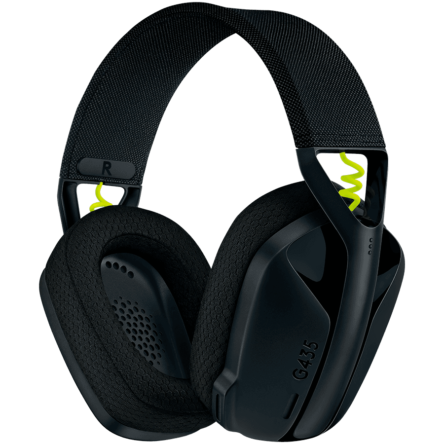 LOGITECH G435 LIGHTSPEED Wireless Gaming Headset - BLACK - 2.4GHZ - EMEA - 914, "981-001050"