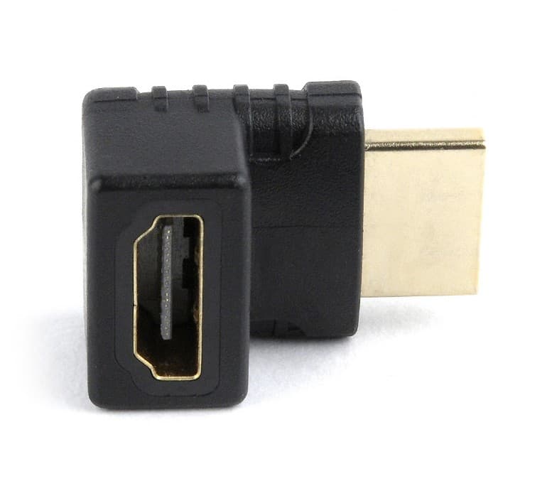 ADAPTOR video GEMBIRD, HDMI (T) la HDMI (M), unghi 270grade sus, conectori auriti, black, "A-HDMI270-FML"
