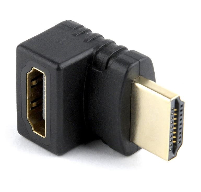 ADAPTOR video GEMBIRD, HDMI (T) la HDMI (M), unghi 270grade sus, conectori auriti, black, "A-HDMI270-FML" — miniatură