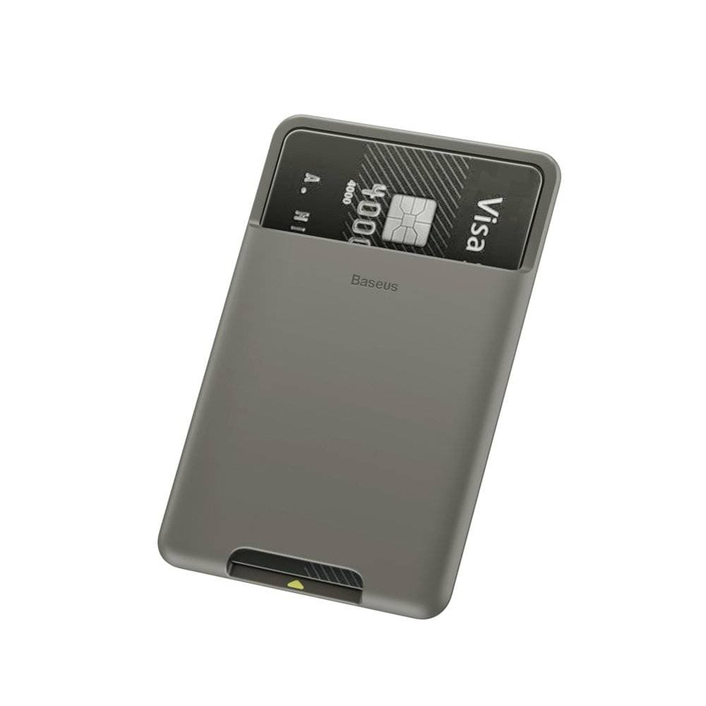 PORTCARD silicon Baseus, compatibil cu majoritatea telefoanelor de pe piata, atat timp cat telefonul este mai lat de 62 mm si mai lung de 95mm, gri deschis "ACKD-A0G" - 6953156296275 — miniatură