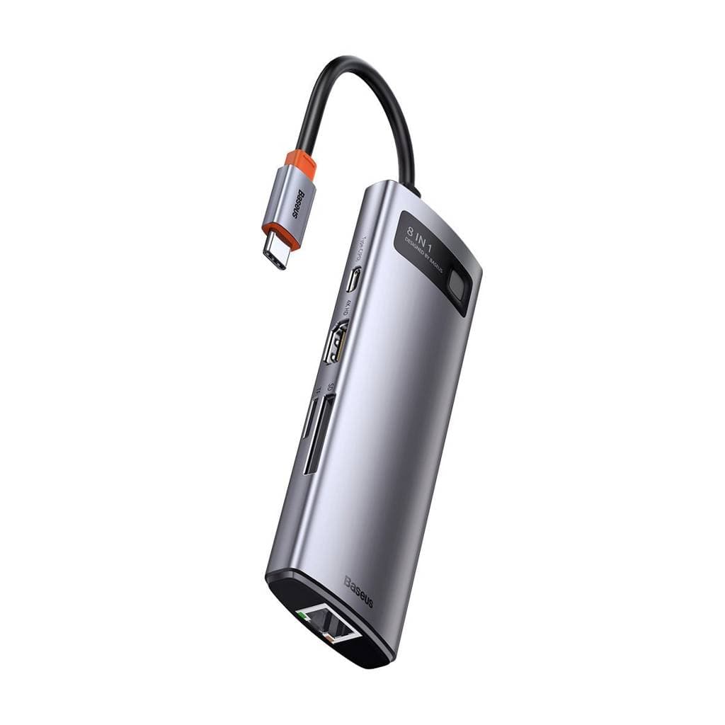 DOCKING Station Baseus Metal Gleam,conec USB-C,USB 3.0x3,SDx1,microSDx1,RJ-45 Gigabit LANx1,USB-Cx1 PD 100W 5V/9V/14.5/20V 5A (Max.) HDMIx1/4K/30Hz "CAHUB-CV0G"-6953156204652 — miniatură