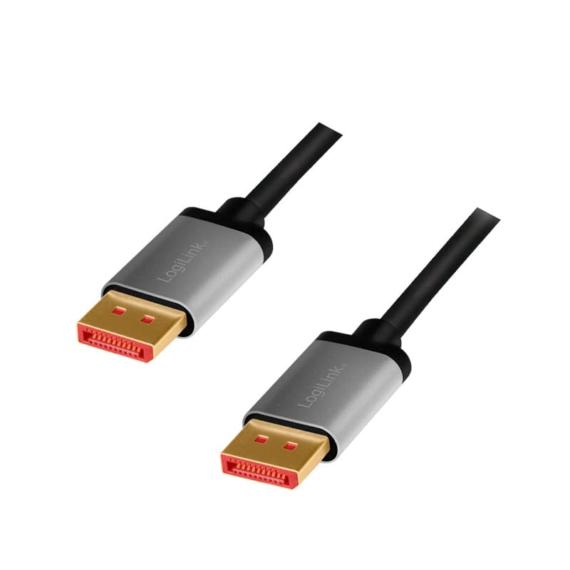 CABLU video LOGILINK, DisplayPort (T) la DisplayPort (T) 1.4, 2m, conectori auriti, rezolutie maxima 8K (7680 x 4320) la 60 Hz, aluminiu, negru, "CDA0105"