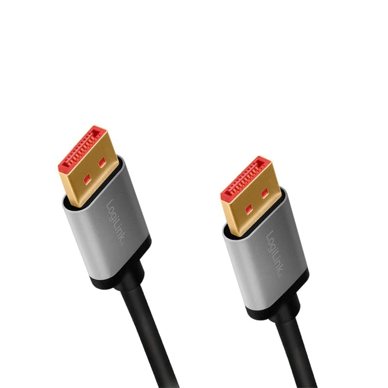 CABLU video LOGILINK, DisplayPort (T) la DisplayPort (T) 1.4, 2m, conectori auriti, rezolutie maxima 8K (7680 x 4320) la 60 Hz, aluminiu, negru, "CDA0105" — miniatură
