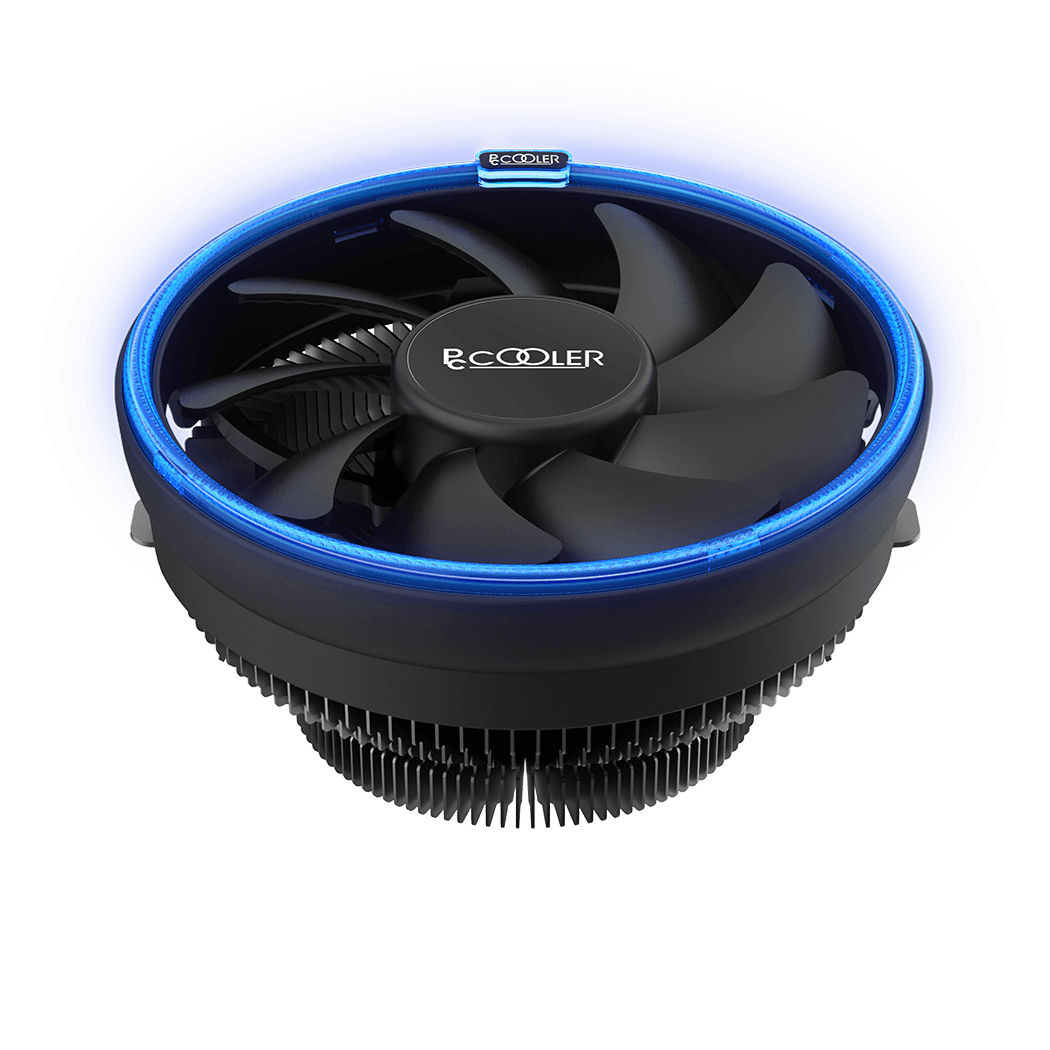 COOLER PCCOOLER, skt. universal, racire cu aer, vent. 120 mm x 1, 1800 rpm, blue LED "E126M B" — miniatură