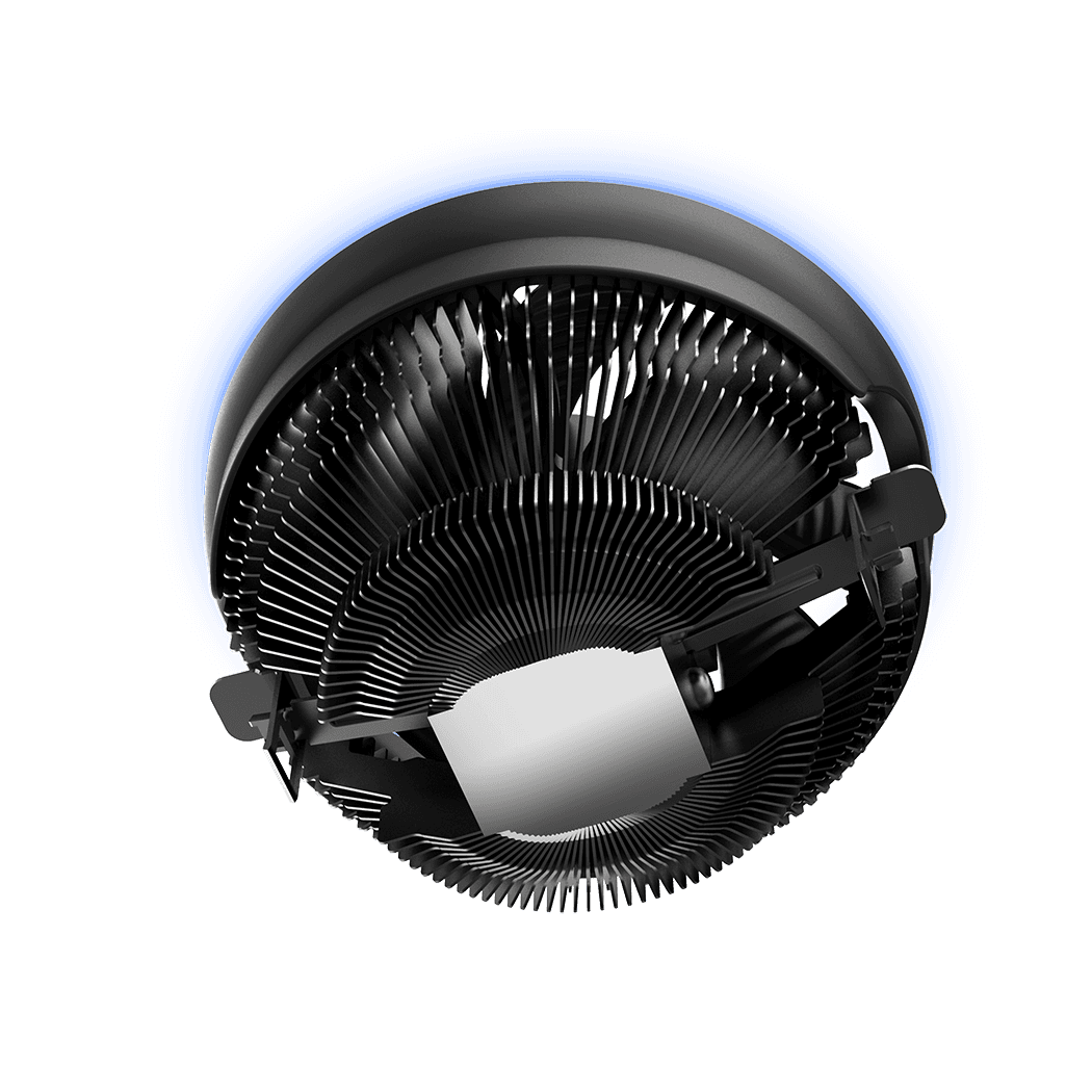 COOLER PCCOOLER, skt. universal, racire cu aer, vent. 120 mm x 1, 1800 rpm, blue LED "E126M B" — miniatură