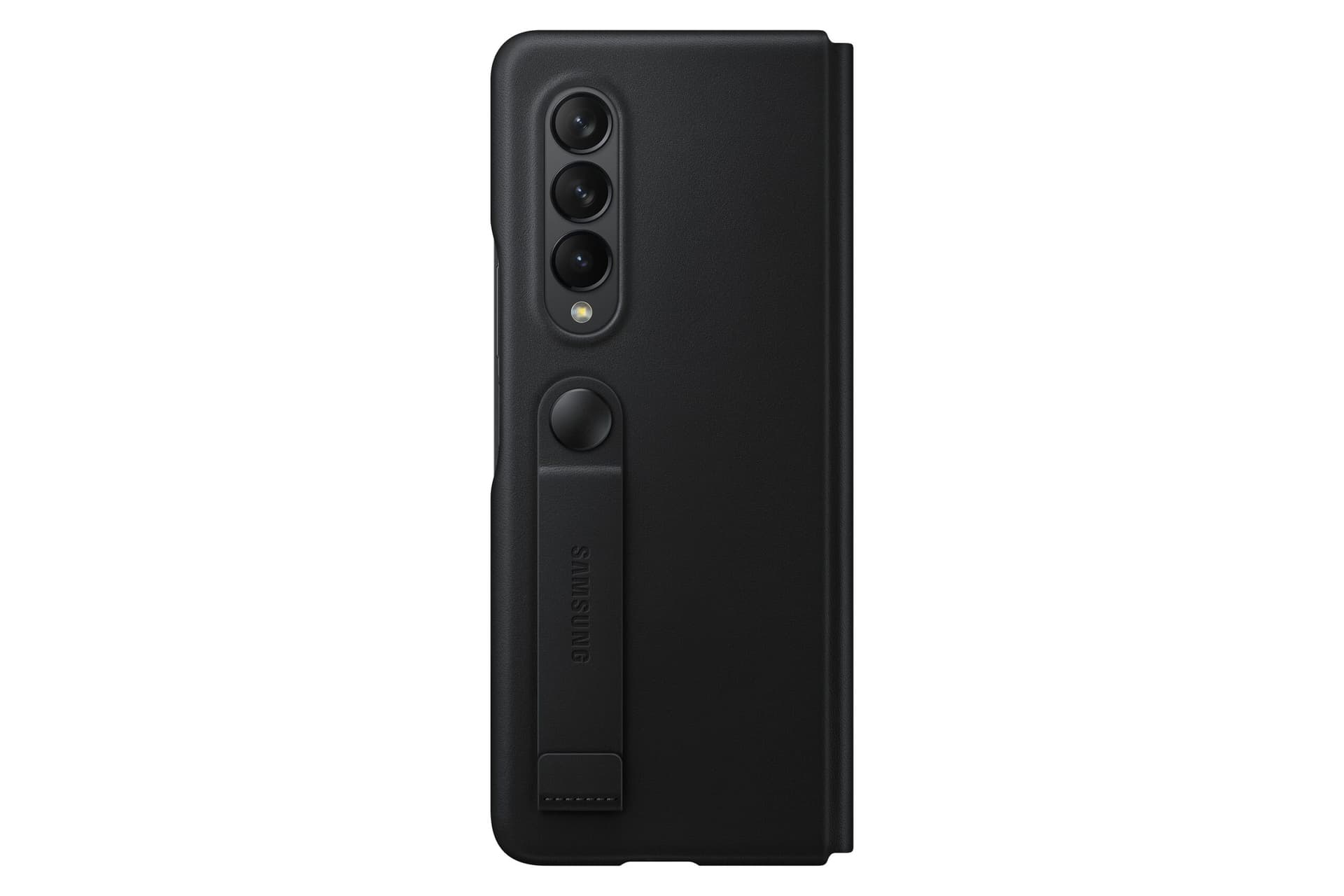 HUSA Smartphone Samsung, pt Galaxy Z Fold3, tip back cover (protectie spate), piele, ultrasubtire, negru, "EF-FF926LBEGWW" — miniatură