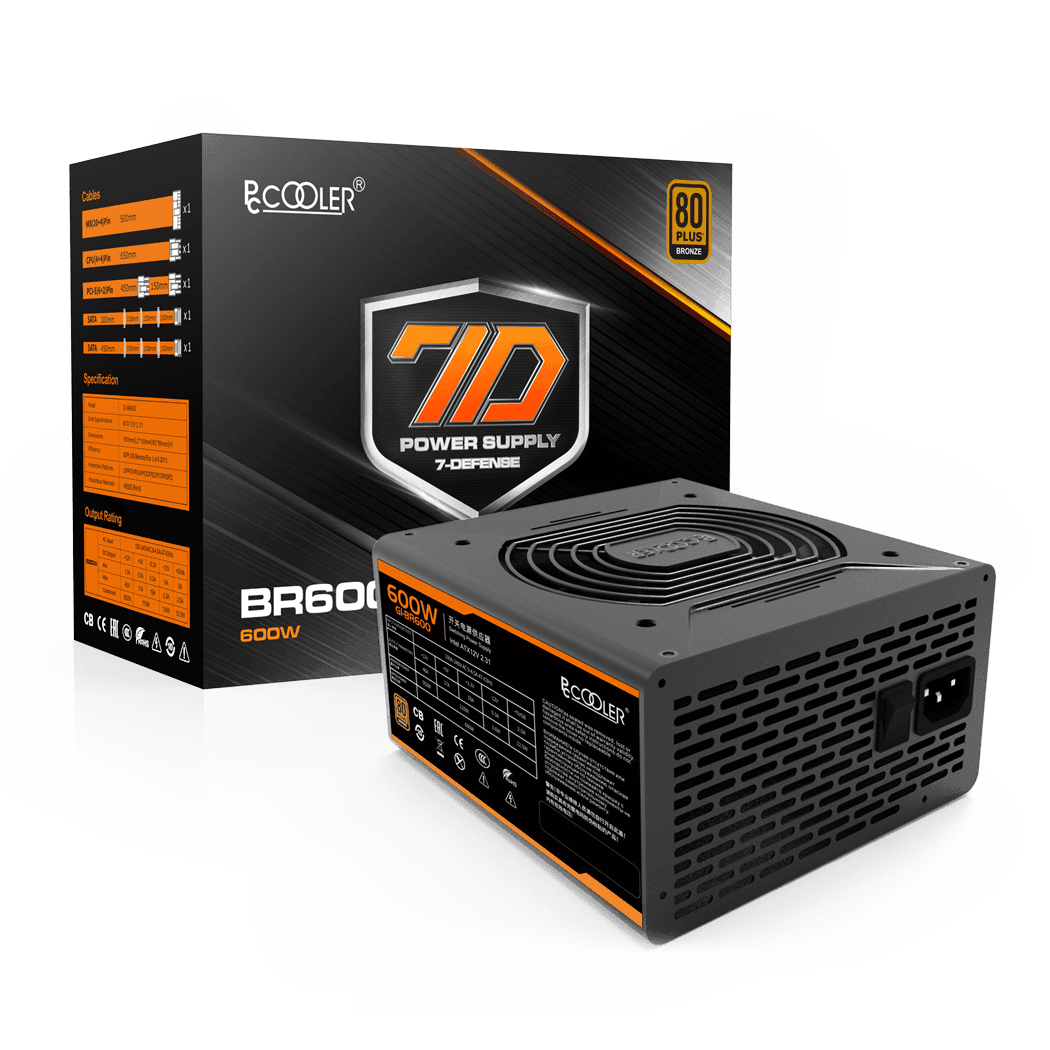 SURSA PCCOOLER 600W (real), fan 120mm PWM, 80 Plus Bronze, 2x PCI-E (6+2), 6x S-ATA "GI-BR600"