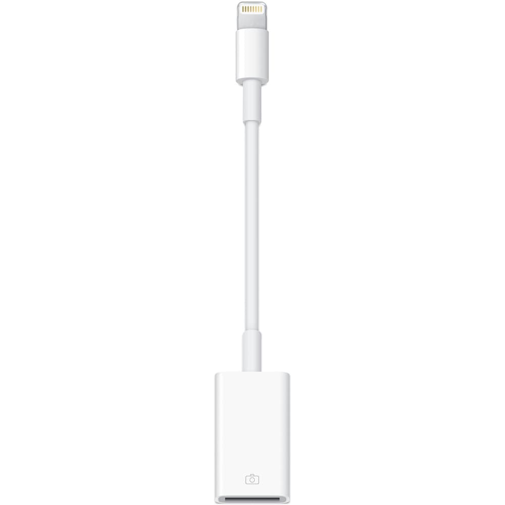 Adaptor USB smartphone Apple, Lightning (T) la USB 2.0 (M), cauciuc, alb, "md821zm/a"