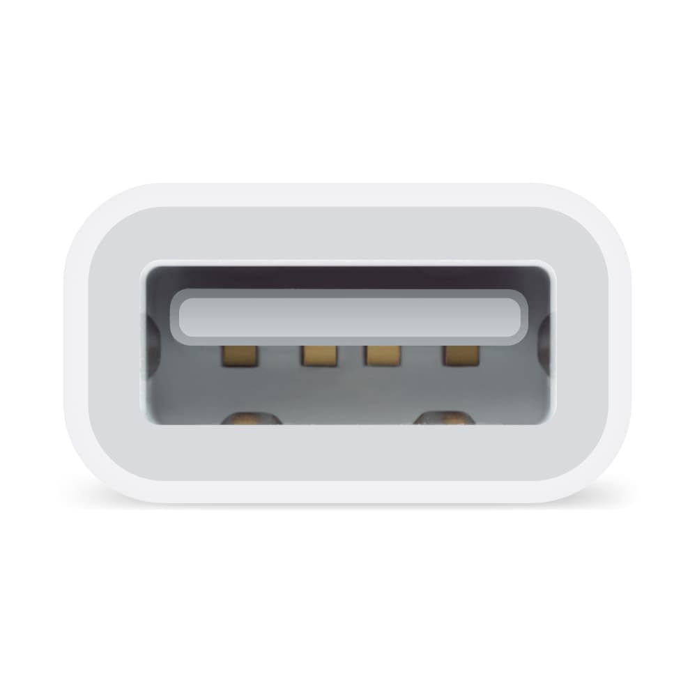 Adaptor USB smartphone Apple, Lightning (T) la USB 2.0 (M), cauciuc, alb, "md821zm/a" — miniatură