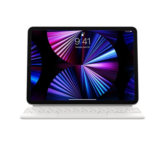 Apple Magic Keyboard for iPad Pro 11-inch (3rd) and iPad Air (4th) - International English - White, "mjqj3z/a"