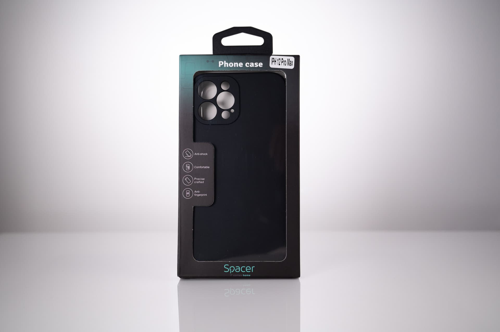 Husa Iphone 12 Pro Max Spacer, grosime 1.5mm, material flexibil TPU, negru "SPPC-AP-IP12PM-TPU" — miniatură
