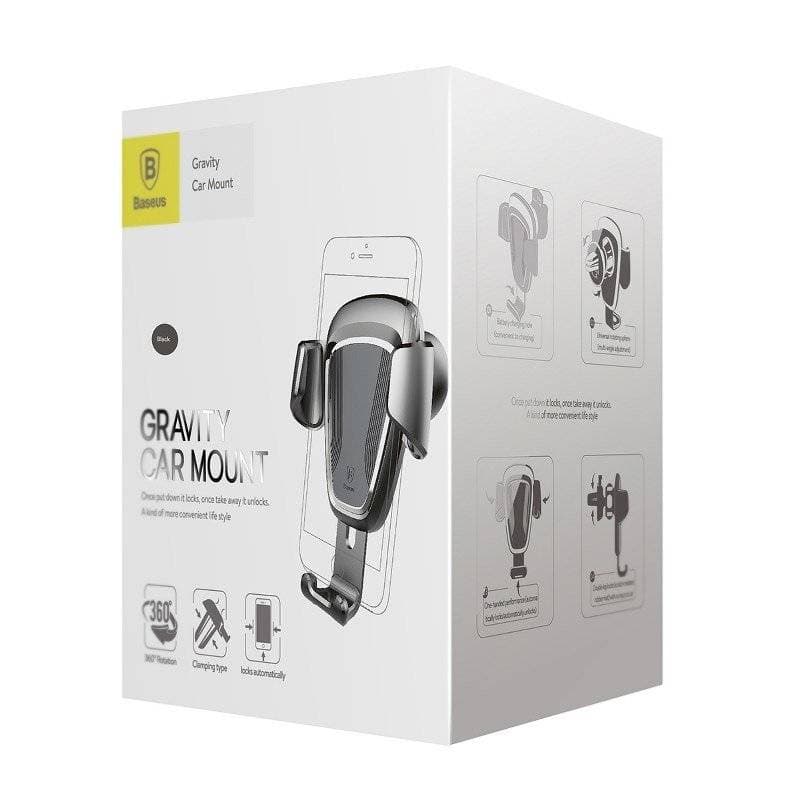 SUPORT AUTO Baseus Gravity pt. SmartPhone, fixare grila ventilatie, negru "SUYL-01" - 6953156257344 — miniatură