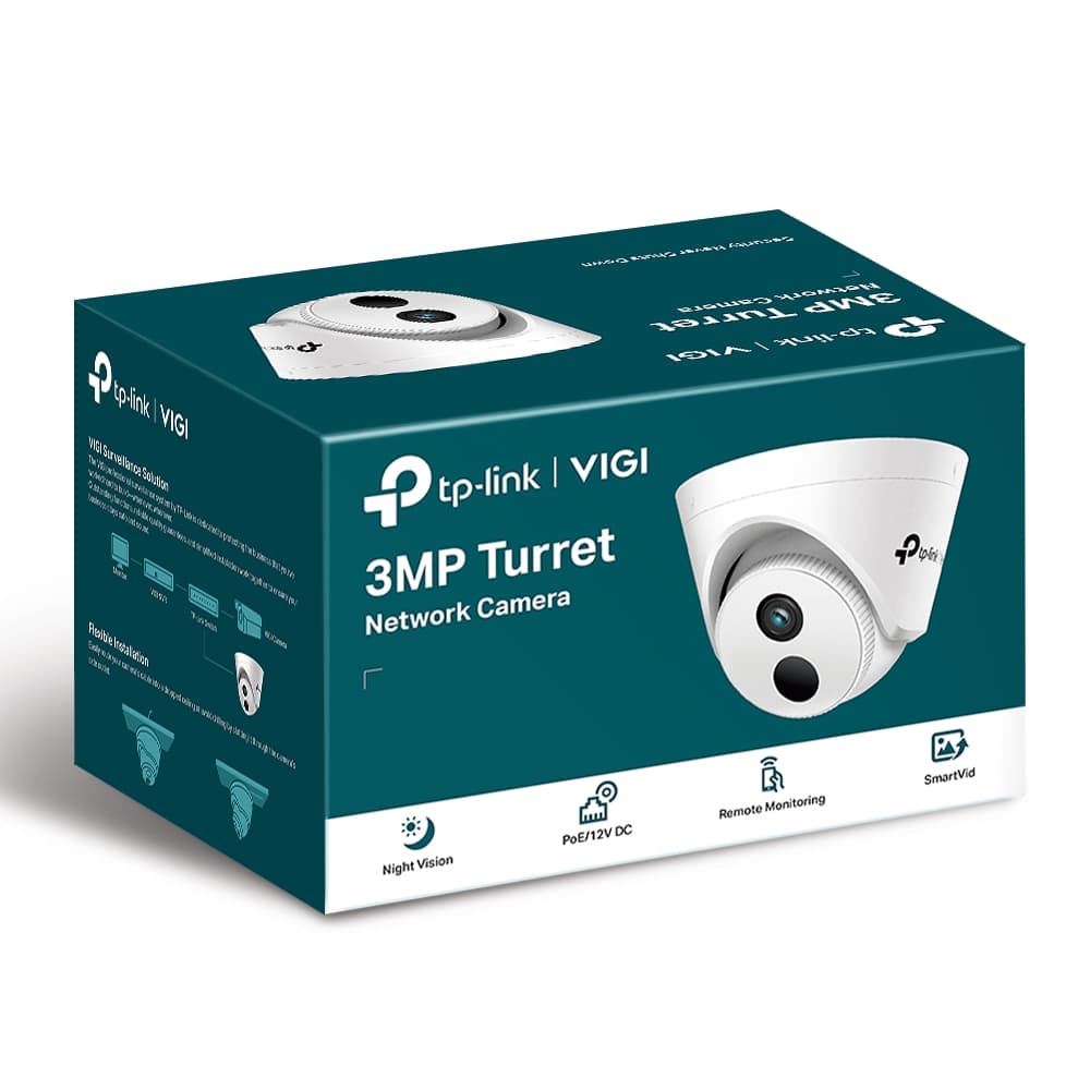 CAMERA IP TP-LINK VIGI, turret, pt. interior, dist. IR 30 m, tip lentila fixa 2.8 mm, 3 Mpx, 1 x RJ45 10/100M, carcasa plastic, POE, "VIGI C400HP-2.8" — miniatură