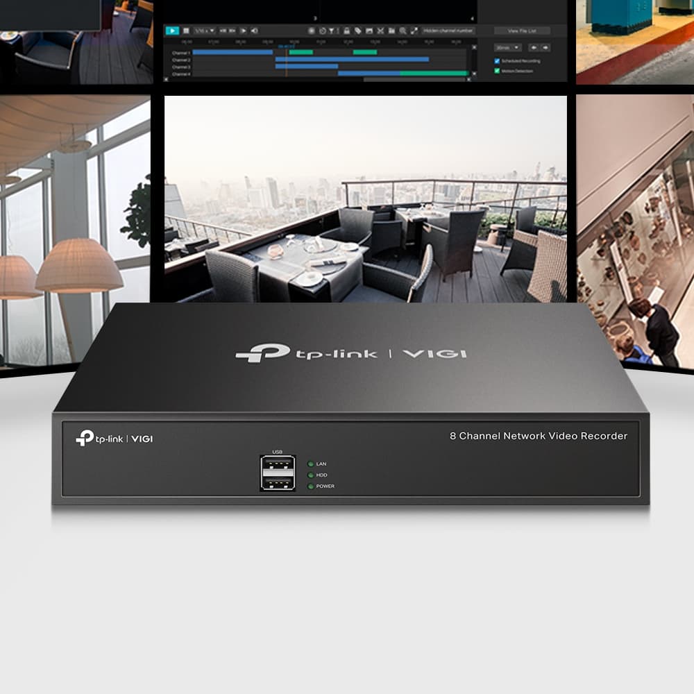 NVR TP-Link VIGI, 8 canale, capacitate max 10 TB, porturi HDMI | VGA | Retea RJ45 | 2 x USB 2.0, "VIGI NVR1008H" — miniatură
