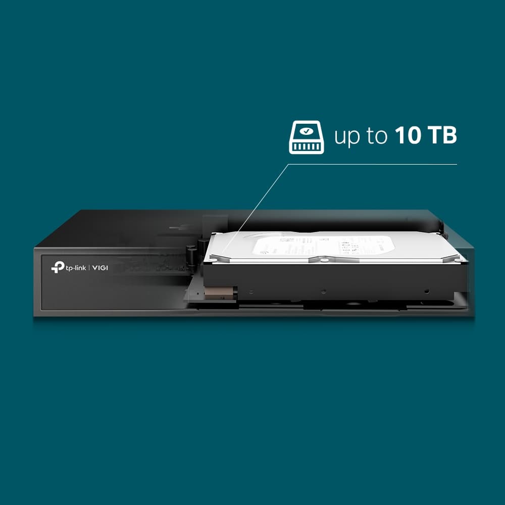 NVR TP-Link VIGI, 8 canale, capacitate max 10 TB, porturi HDMI | VGA | Retea RJ45 | 2 x USB 2.0, "VIGI NVR1008H" — miniatură