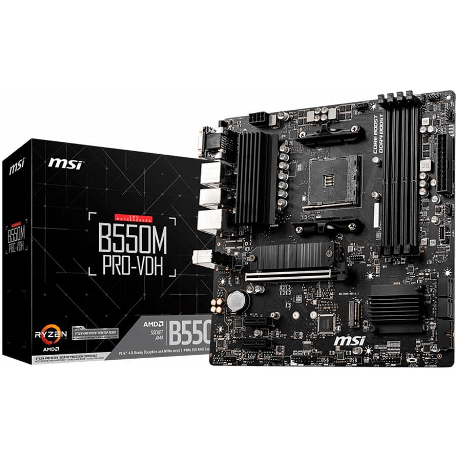 PLACA de BAZA MSI "B550M PRO-VDH", skt AM4, mATX, AMD B550, 4 x DDR4, max. 128 GB, 4 x SATA, 2 x M.2, 7.1, "B550M_PRO-VDH"