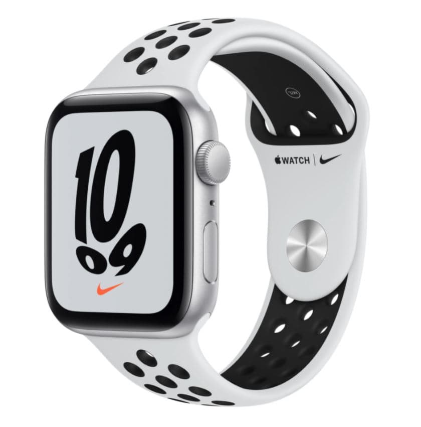 SMARTWATCH Apple Watch Nike SE (v2) GPS, 44mm Silver Aluminium Case with Pure Platinum/Black Nike Sport Band "mkq73wb/a"
