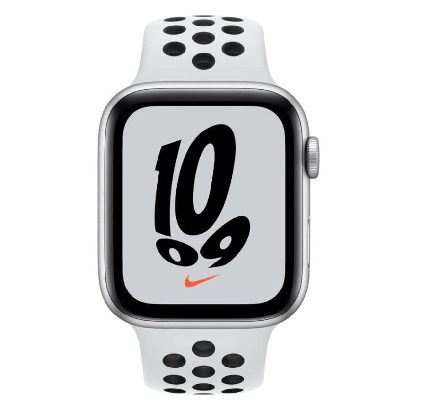 SMARTWATCH Apple Watch Nike SE (v2) GPS, 44mm Silver Aluminium Case with Pure Platinum/Black Nike Sport Band "mkq73wb/a" — miniatură