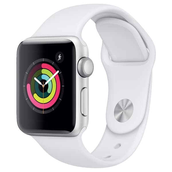 Apple Watch Series 3 GPS, 38mm Silver Aluminium Case with White Sport Band, "mtey2mp/a" — miniatură