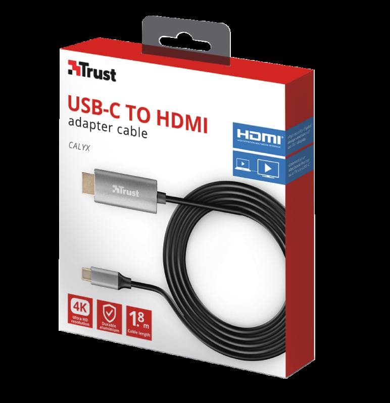 Trust Calyx USB-C to HDMI Adapter Cable, "TR-23332" — miniatură