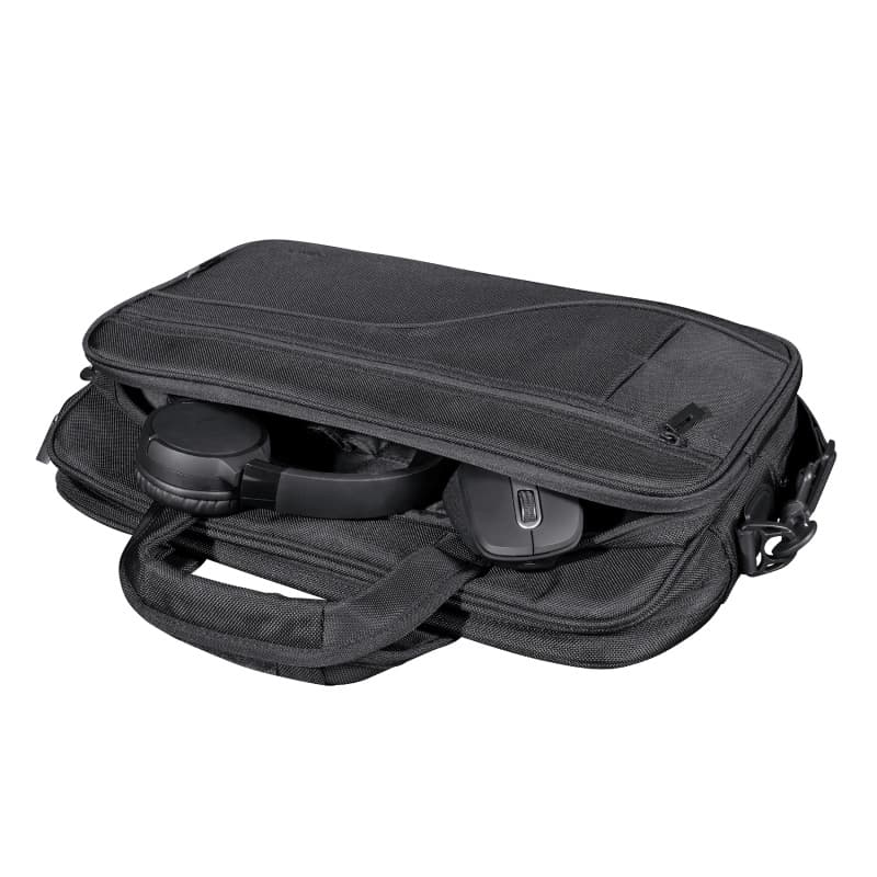 GEANTA TRUST, pt. notebook de max 17.3 inch, 1 compartiment, buzunar frontal x 2, , poliester, negru, "TR-24399" — miniatură