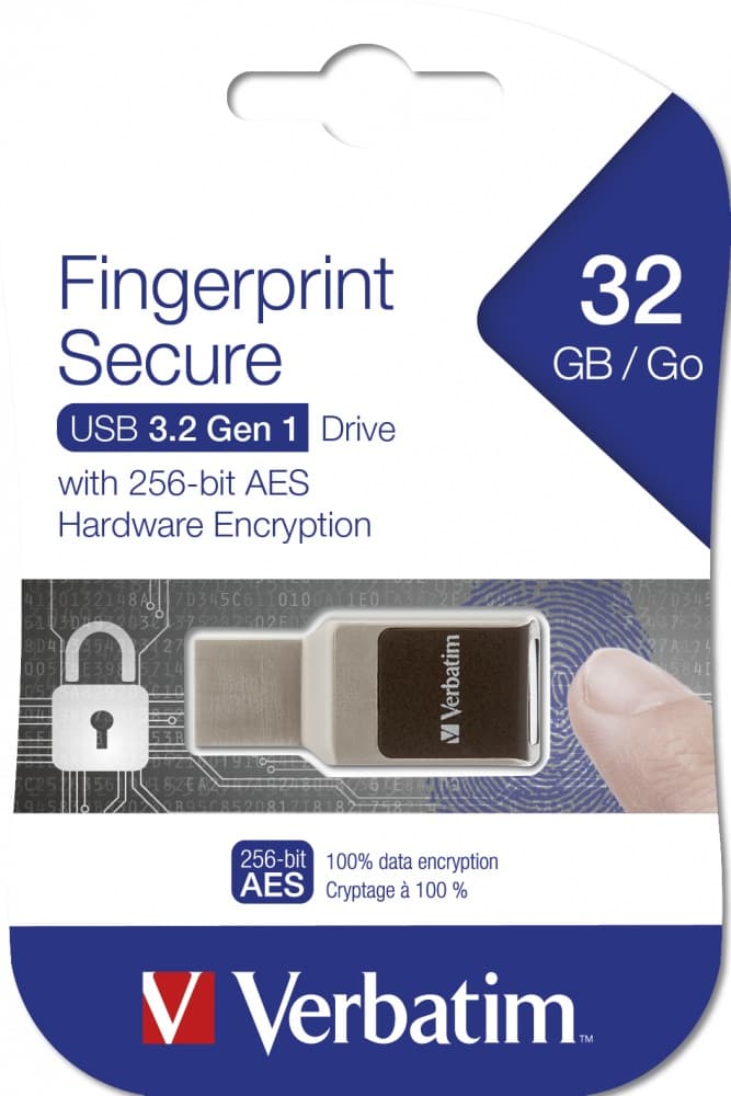MEMORII USB Verbatim VER 49337 FINGERPRINT SECURE USB 3.0, "49337" — miniatură