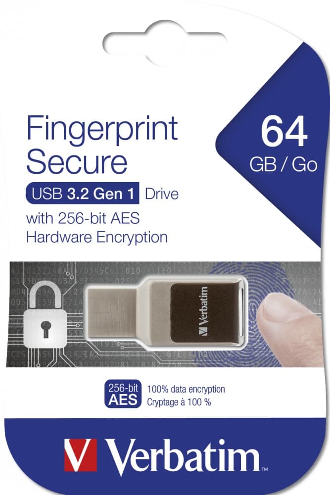 MEMORII USB Verbatim VER 49338 FINGERPRINT SECURE USB 3.0, "49338" — miniatură