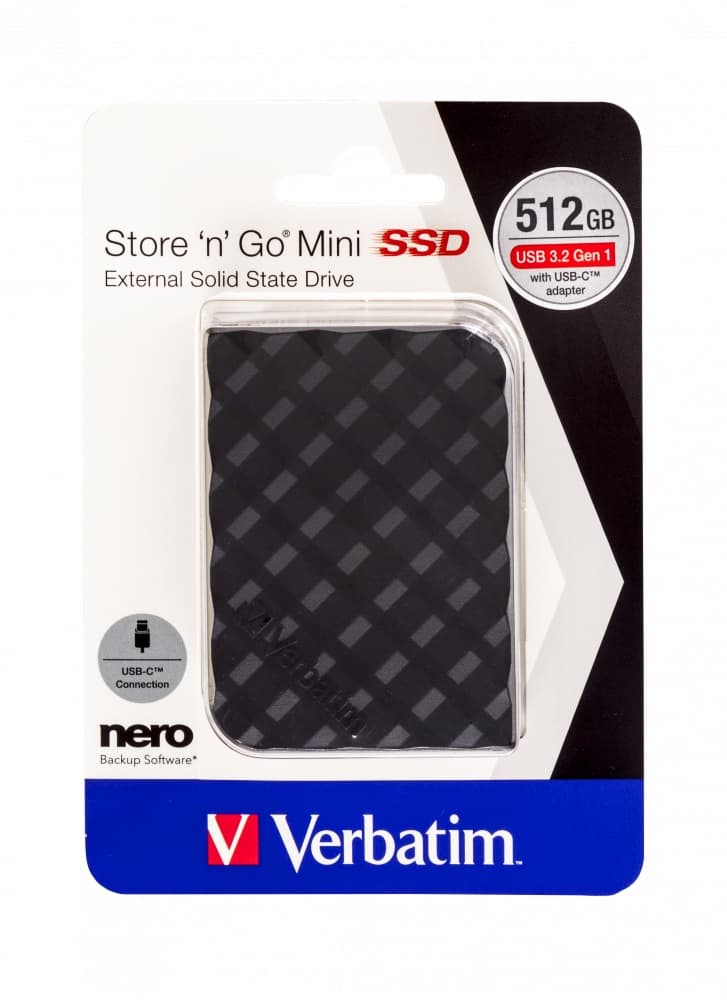 SSD. Externe Verbatim MINI SSD 512GB USB 3.2 G1, "53236" — miniatură