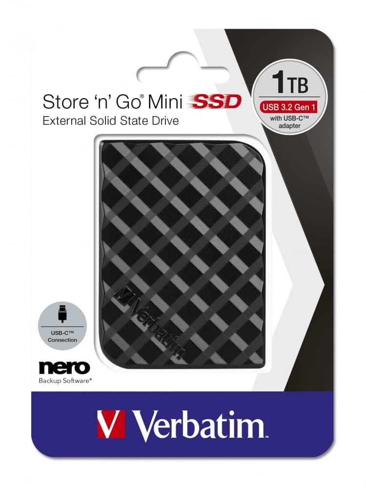 SSD. Externe Verbatim MINI SSD 1TB USB 3.2 GEN1, "53237" — miniatură