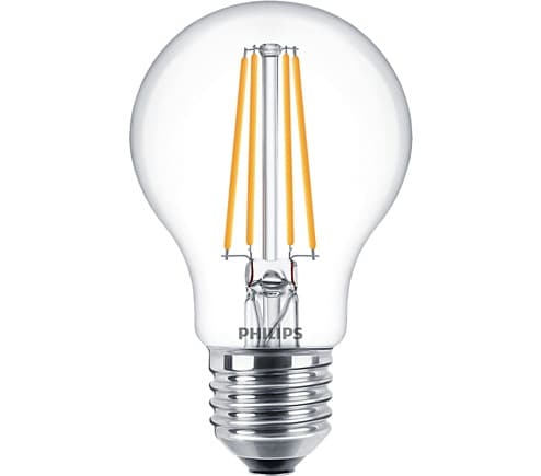 SET 3 becuri LED Philips, soclu E27, putere 7W, forma clasic, lumina alb calda, alimentare 220 - 240 V, "000008718699777777"