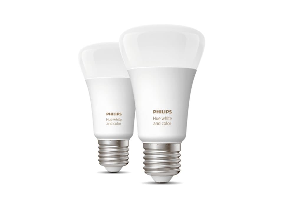 SET 2 becuri smart LED Philips, soclu E27, putere 9 W, forma oval, lumina multicolora, alimentare 220 - 240 V, "000008719514328365" — miniatură