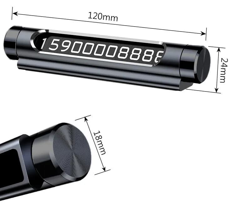 SUPORT dual numar de telefon parbriz Baseus, functie de inchidere si deschidere prin rotire, full metalic, noua seturi de numere incluse, negru "ACNUM-C01" - 6953156296831 — miniatură