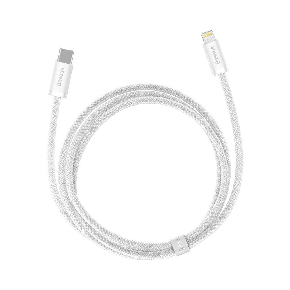 CABLU alimentare si date Baseus Dynamic, Fast Charging Data Cable pt. smartphone, USB Type-C la Lightning Iphone PD 20W, braided, 1m, alb "CALD000002" - 6932172601881 — miniatură