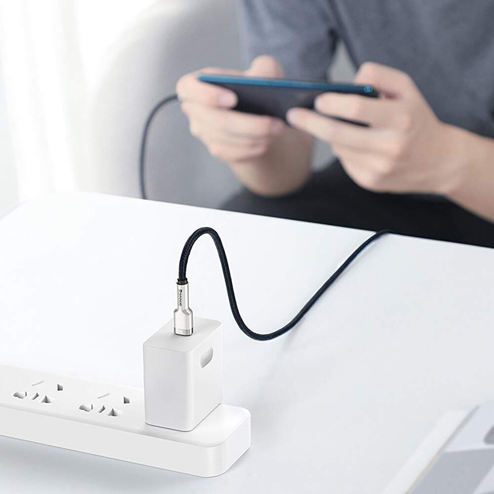 CABLU alimentare si date Baseus Cafule Metal, Fast Charging Data Cable pt. smartphone, USB Type-C la USB Type-C 100W, braided, 2m, negru "CATJK-D01" - 6953156202368 — miniatură