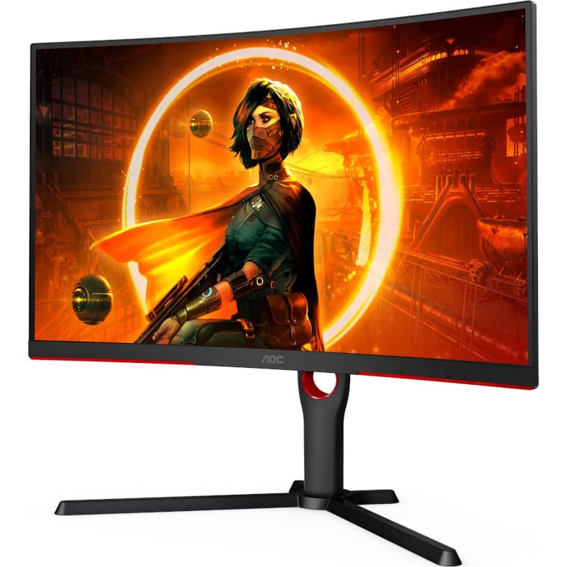 MONITOR AOC - gaming 27 inch, Gaming, IPS, WQHD (2560 x 1440), curbat, 300 cd/mp, 1 ms, DisplayPort | HDMI x 2, "CQ27G3SU/BK" — miniatură