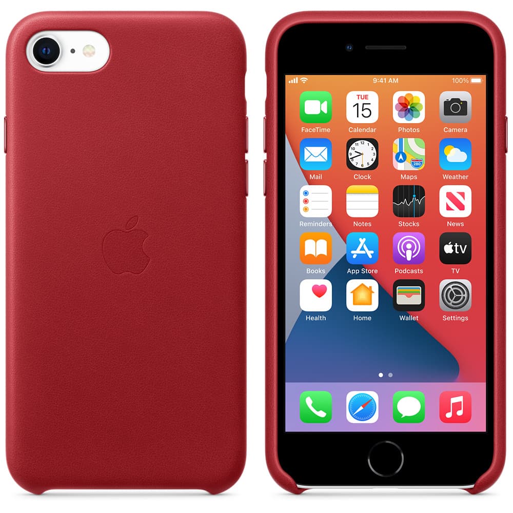HUSA Smartphone Apple, pt iPhone SE2, tip back cover (protectie spate), piele, ultrasubtire, rosu, "mxyl2zm/a" — miniatură