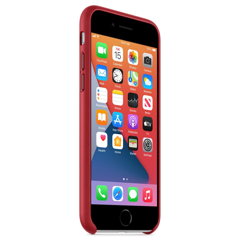 HUSA Smartphone Apple, pt iPhone SE2, tip back cover (protectie spate), piele, ultrasubtire, rosu, "mxyl2zm/a" — miniatură