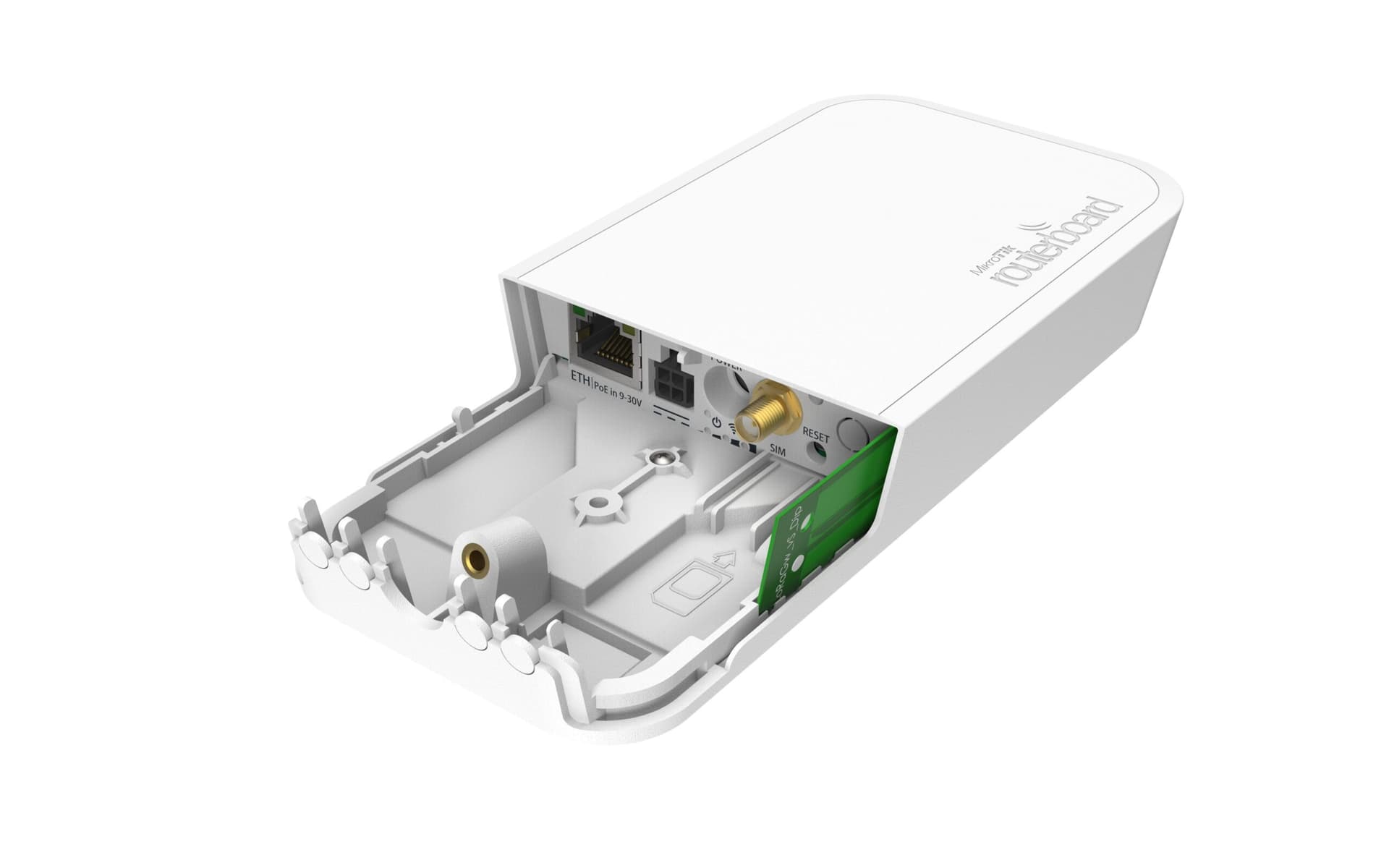 ACCESS POINT Mikrotik "wAP LR8" interior, 300 Mbps, port 10/100 x 1, antena interna x 1, PoE, 2.4 GHz, "RBWAPR-2ND&R11E-LR8"